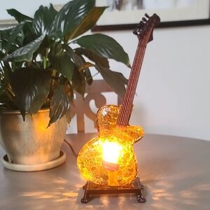 Guitar Shaped Lamp with Warm Glow